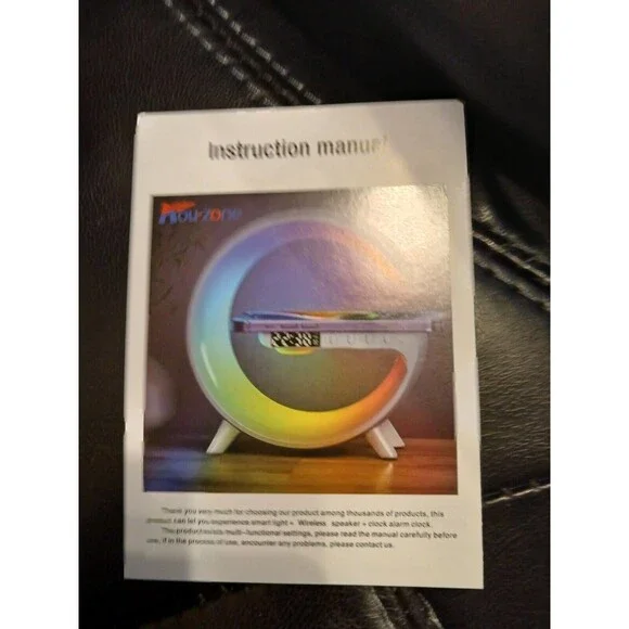 LED Desk Lamp Night Light Wireless Charger Alarm Clock w/Bluetooth Speaker 15W - Picture 9 of 10